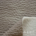 Embossed Leather Polyester Fabric with Fleece Backside